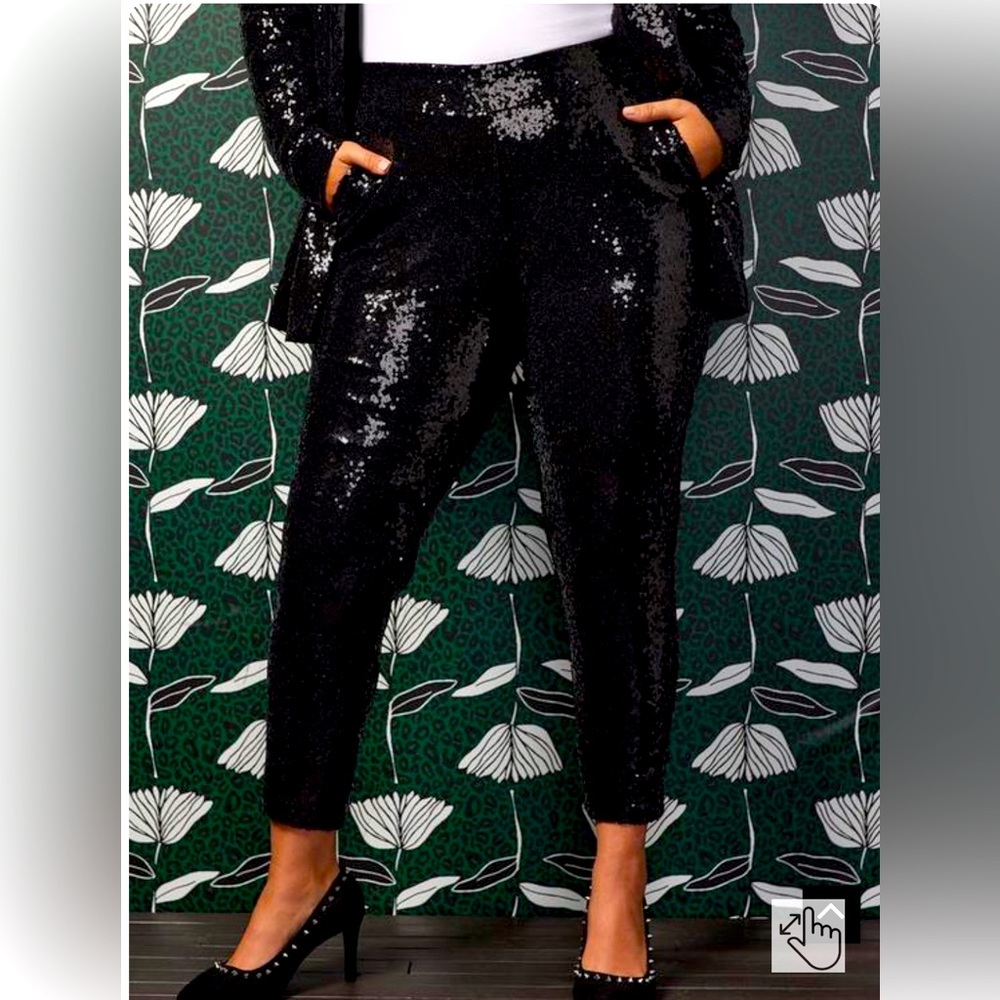Plus size sequin pant with pockets by Torrid+SylviaMollie